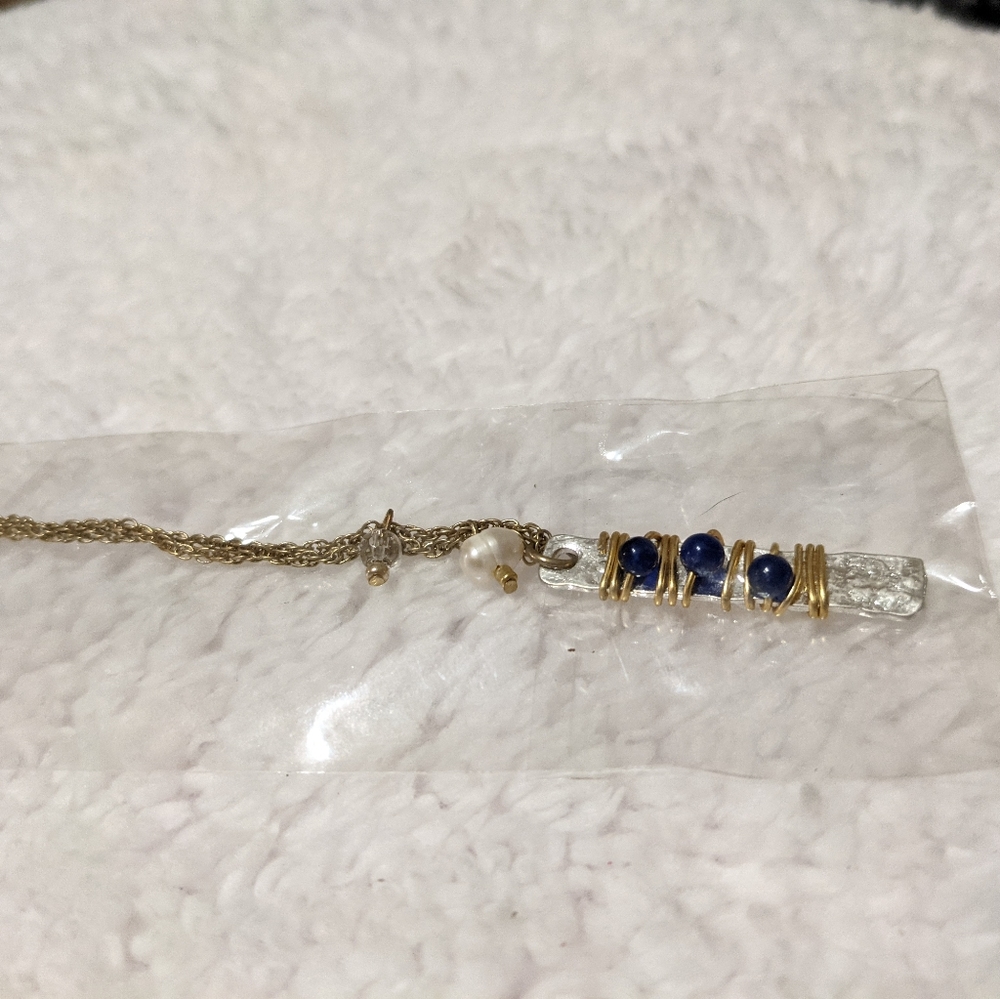 Wire Wrapped Blue Stone necklace
